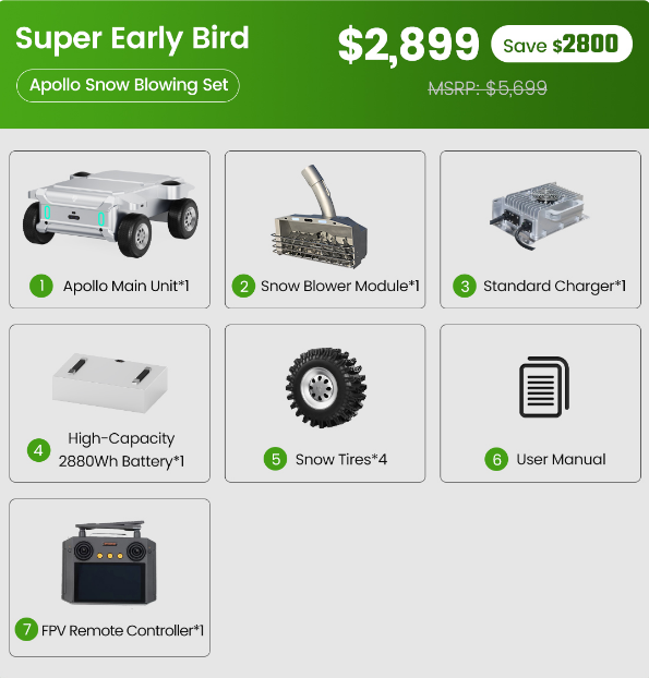Apollo Snow Blowing Set-Super Early Bird